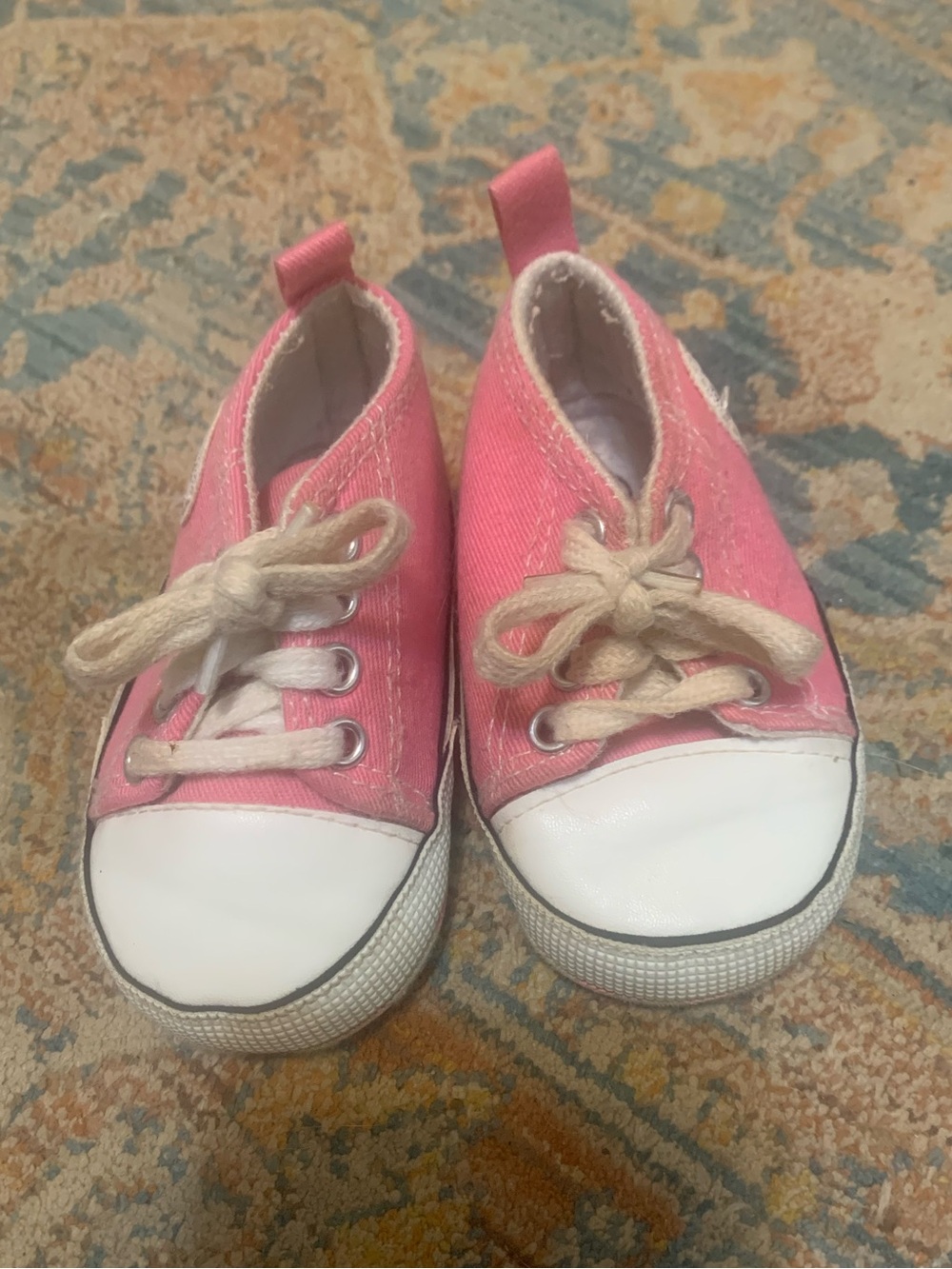 Baby Pink Canvas Sneakers - Casual Lace-Up Shoes